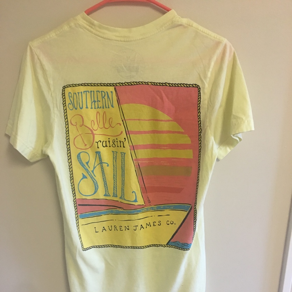 Lauren James yellow short sleeve shirt